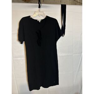 LACOSTE WOMENS (40)- 8/M Black 100% Merino‎ Wool Sweater Dress/Tunic
